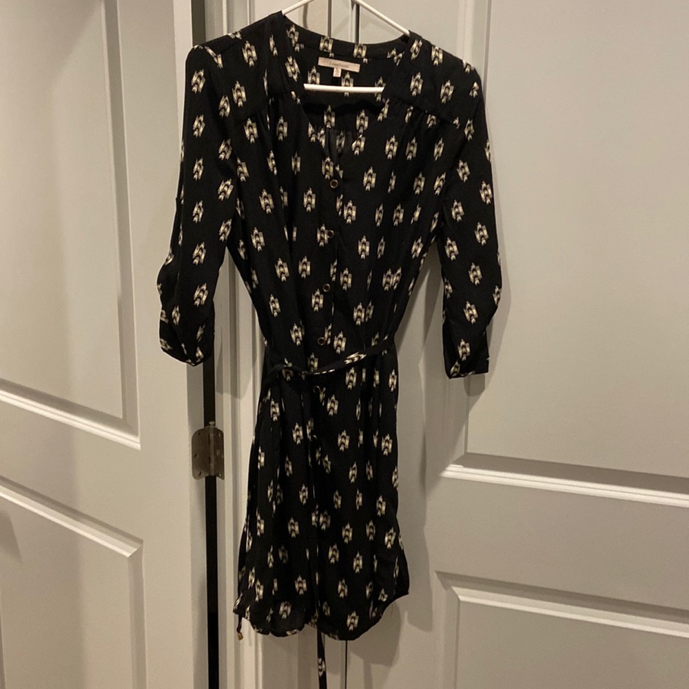 Hawthorn black and cream dress size large with fabric belt in good condition